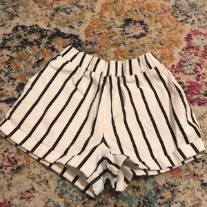 High waisted striped shorts
